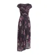 Talbot Runhof Floral Voile Midi Dress In Pink