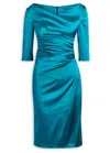 Talbot Runhof Gathered Satin Midi Dress