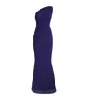 Talbot Runhof Gathered Tulle Maxi Dress In Blue