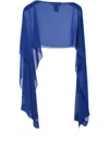 Talbot Runhof Georgette Cape In Blue