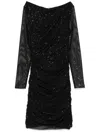 Talbot Runhof Glitter-detailed Mini Dress In Black