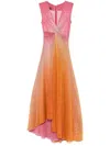 Talbot Runhof Gradient Lurex Gown In Pink