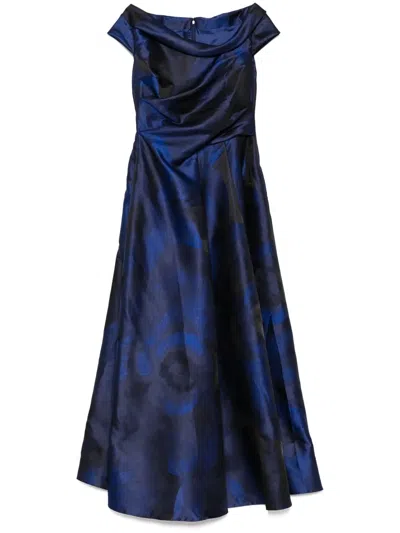 Talbot Runhof Kobold 3 Dress In Blue