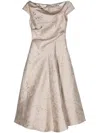 Talbot Runhof Kobold2 Flared Midi Dress In Neutrals