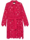 Talbot Runhof Lace Coat In Pink