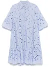 Talbot Runhof Lace Mini Dress In Blue