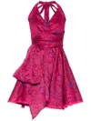 Talbot Runhof Lombino Mini Dress In Pink