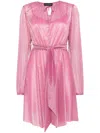Talbot Runhof Lurex Mini Dress In Pink
