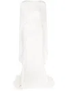 Talbot Runhof Mermaid Cape Gown In White