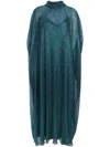 Talbot Runhof Metallic-thread Maxi Dress In Green