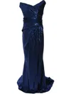 Talbot Runhof Mezzaluna Sequin-embellished Gown In Blue