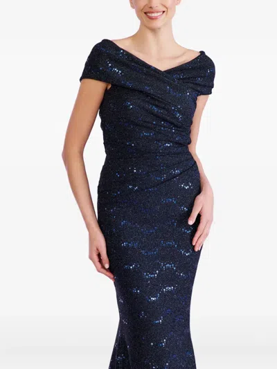 Talbot Runhof Mobina 3 Maxi Dress In Blue