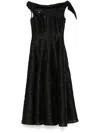 Talbot Runhof Anemone Jacquard Illusion Midi Dress In Black