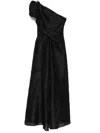 Talbot Runhof One-shoulder Mossana Gown In Black