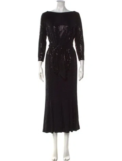 Pre-owned Talbot Runhof Nylon Long Dress In Black