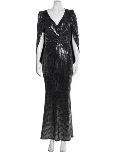 Pre-owned Talbot Runhof Nylon Long Dress In Black