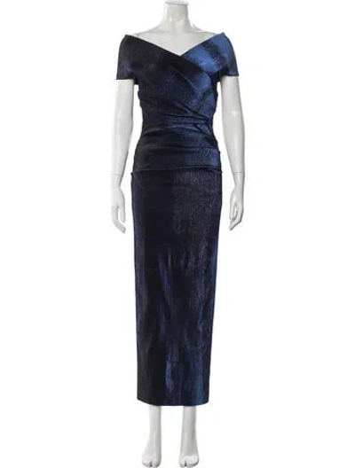 Pre-owned Talbot Runhof Nylon Long Dress In Blue