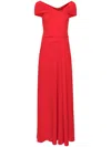Talbot Runhof O-ring Off-the-shoulder Jersey Crepe Gown In Red