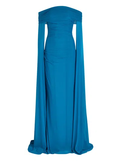 TALBOT RUNHOF OFF-SHOULDER GOWN