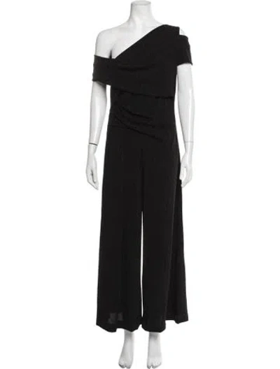 Pre-owned Talbot Runhof One-shoulder Jumpsuit In Black