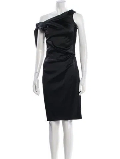 Pre-owned Talbot Runhof One-shoulder Knee-length Dress In Blue