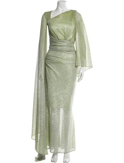 Pre-owned Talbot Runhof One-shoulder Long Dress In Green