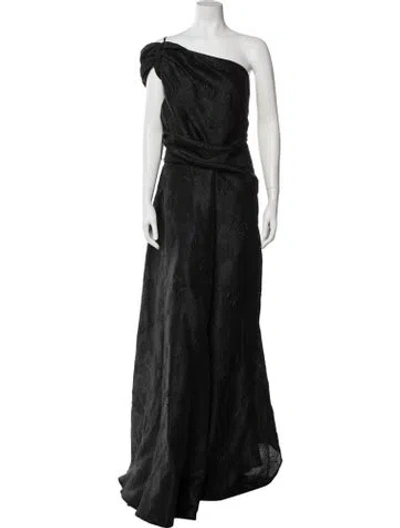 Pre-owned Talbot Runhof One-shoulder Long Dress W/ Tags In Black