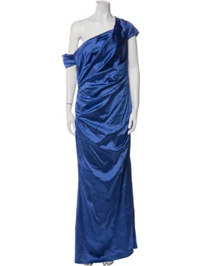 Pre-owned Talbot Runhof One-shoulder Long Dress W/ Tags In Blue