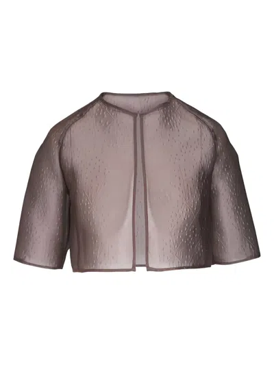 Talbot Runhof Open Front Jacket In Brown