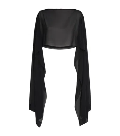 Talbot Runhof Organza Shawl In Black