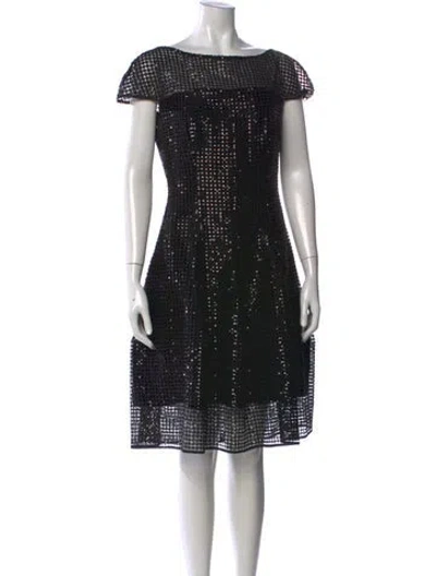 Pre-owned Talbot Runhof Patterned Knee-length Dress In Black