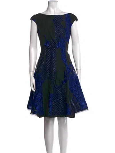 Pre-owned Talbot Runhof Patterned Knee-length Dress In Black