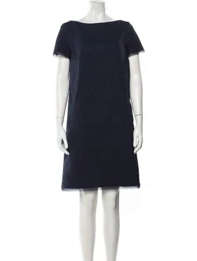 Pre-owned Talbot Runhof Patterned Knee-length Dress In Blue