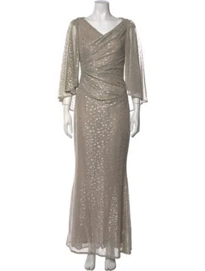 Pre-owned Talbot Runhof Patterned Long Dress In Metallic