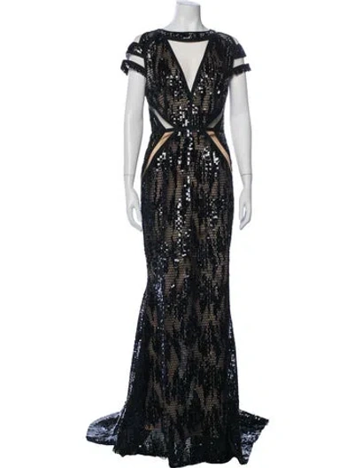 Pre-owned Talbot Runhof Patterned Long Dress In Multi