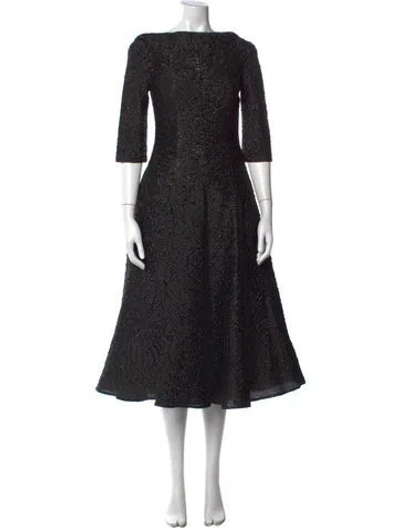 Pre-owned Talbot Runhof Patterned Midi Length Dress In Black