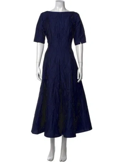Pre-owned Talbot Runhof Patterned Midi Length Dress In Blue