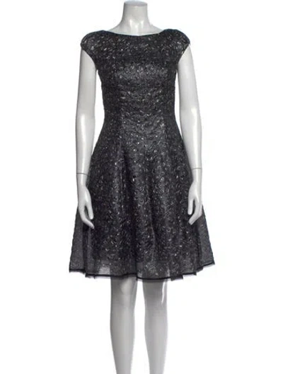 Pre-owned Talbot Runhof Patterned Midi Length Dress In Grey