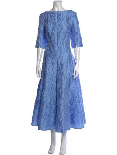 Pre-owned Talbot Runhof Patterned Midi Length Dress W/ Tags In Blue