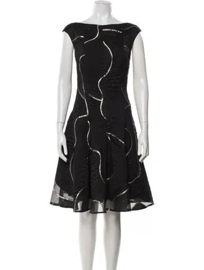 Pre-owned Talbot Runhof Printed Knee-length Dress In Black