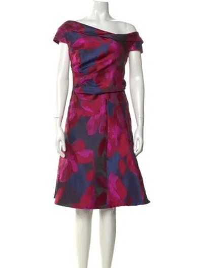 Pre-owned Talbot Runhof Printed Knee-length Dress In Multi