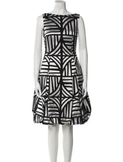 Pre-owned Talbot Runhof Printed Knee-length Dress W/ Tags In Gray