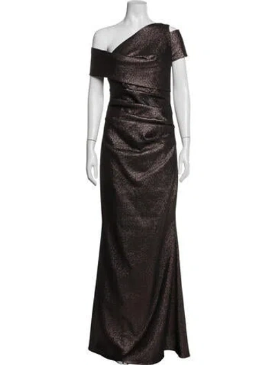 Pre-owned Talbot Runhof Printed Long Dress In Brown