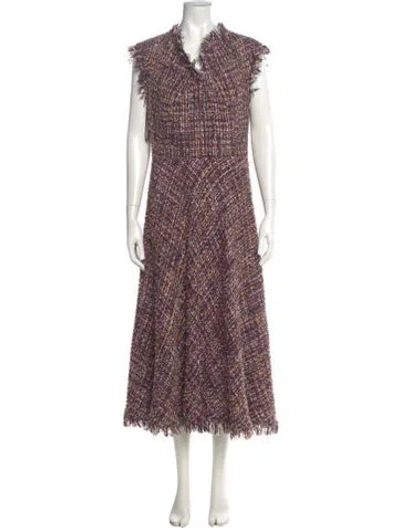 Pre-owned Talbot Runhof Printed Long Dress In Multi