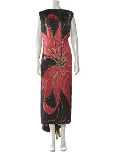 Pre-owned Talbot Runhof Printed Long Dress In Multi