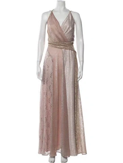 Pre-owned Talbot Runhof Printed Long Dress W/ Tags