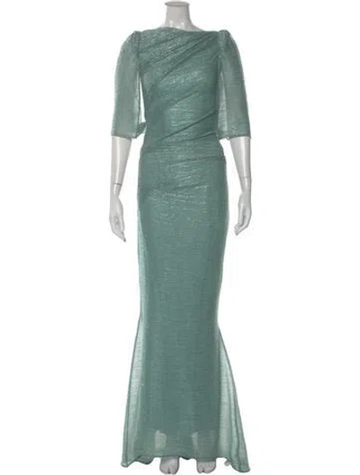 Pre-owned Talbot Runhof Printed Long Dress W/ Tags