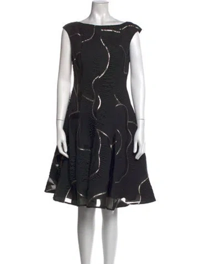 Pre-owned Talbot Runhof Printed Midi Length Dress In Black