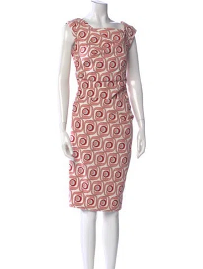 Pre-owned Talbot Runhof Printed Midi Length Dress In Pink
