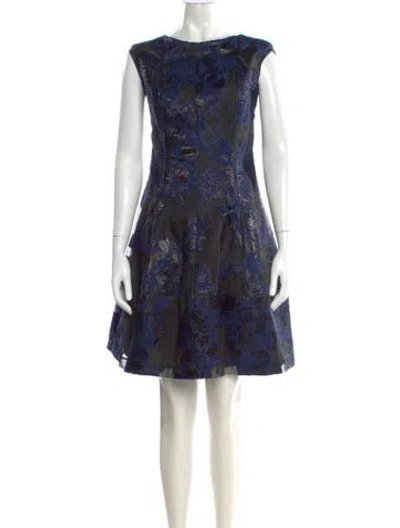 Pre-owned Talbot Runhof Printed Mini Dress In Blue